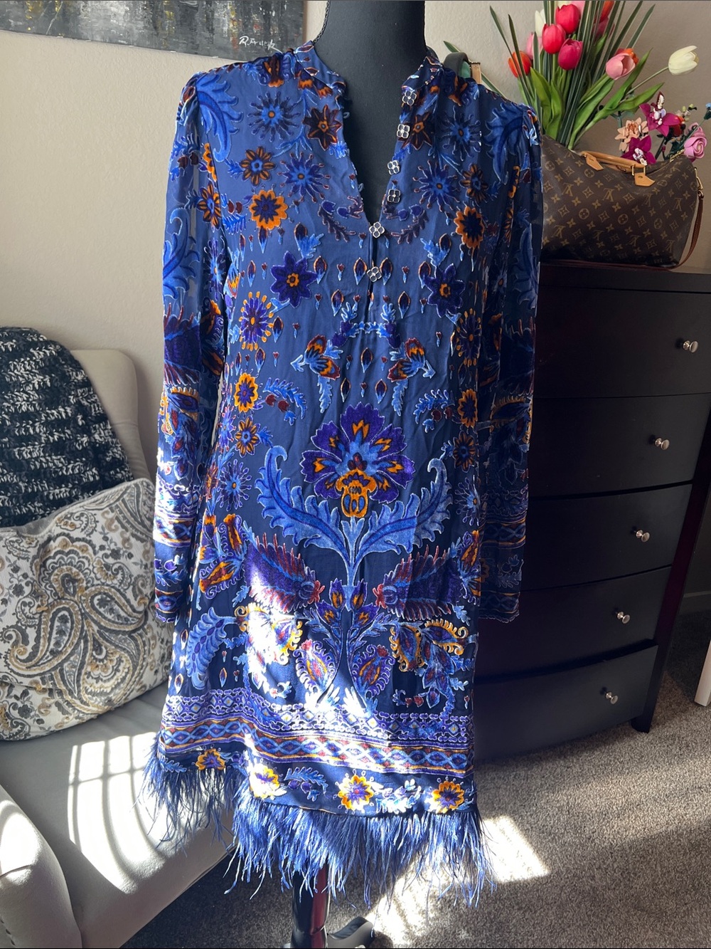 Hale Bob burnt velvet dress